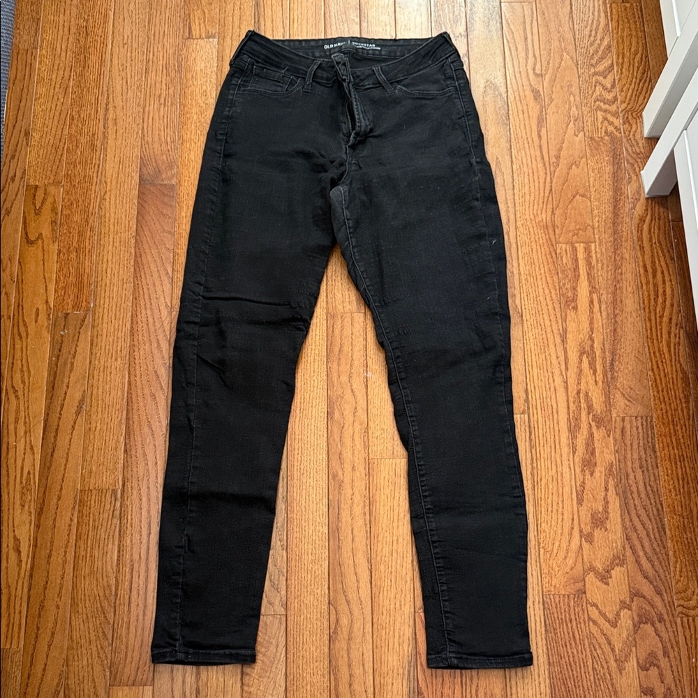 Old Navy Rockstar Mid-Rise Skinny Jeans - black
